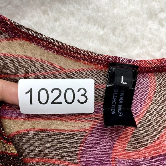 Crop Tie Front Cardigan Top M L Medium Large Womens Glitter Sparkly Mesh Pattern - Picture 8 of 8